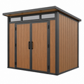 Casetta da giardino 213 x 131 x 204 cm in metallo marrone e nero con doppia porta